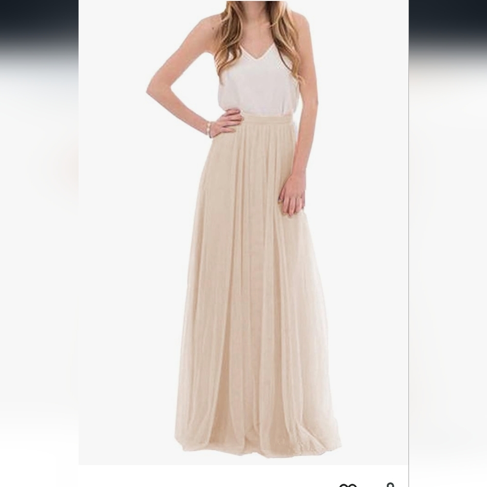 Elegant Cream Maxi Skirt